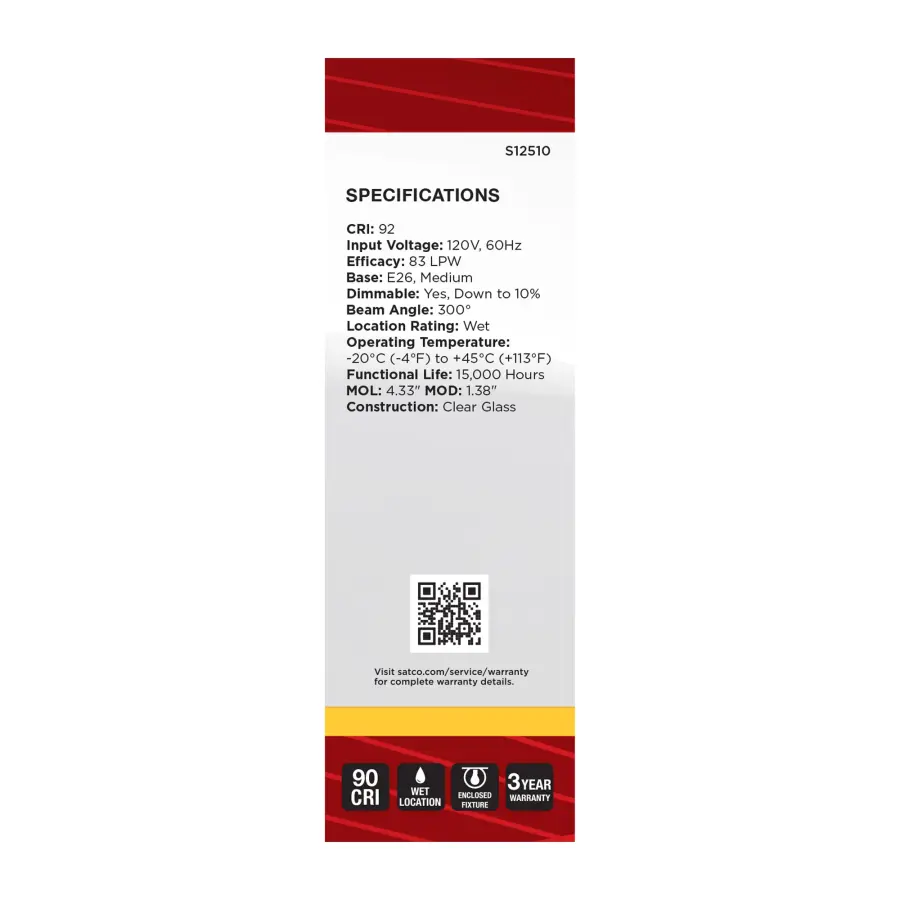 3 Watt CA10 LED - Medium Base - Clear - 3000K CCT - 120 Volt - Image 5