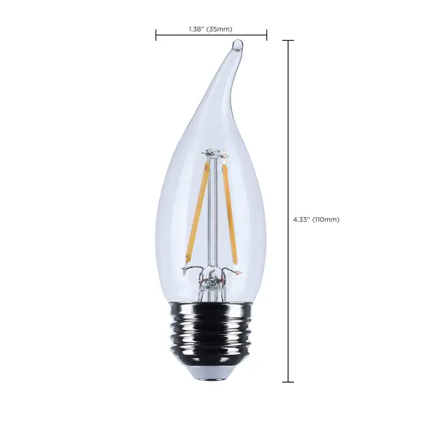 3 Watt CA10 LED - Medium Base - Clear - 3000K CCT - 120 Volt - Image 9