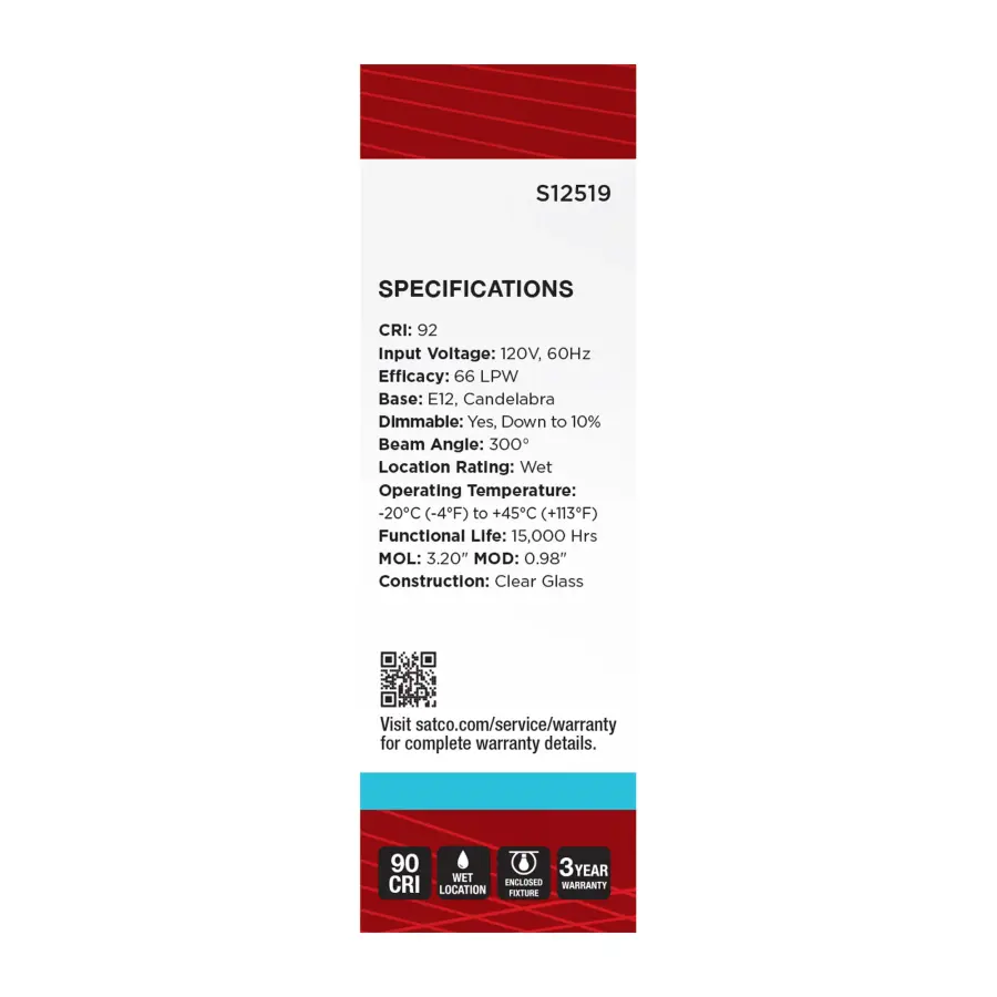 2.8 Watt T6 LED - Candelabra Base - Clear - 5000K CCT - 120 Volt - Image 5