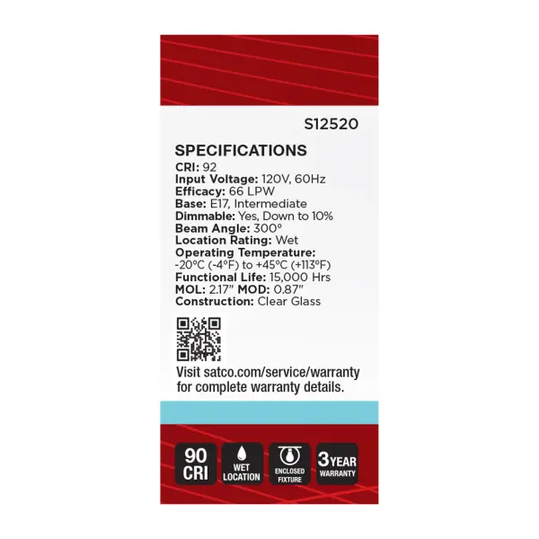 3 Watt T6.5 LED - Intermediate Base - Clear - 4000K CCT - 120 Volt - Image 4