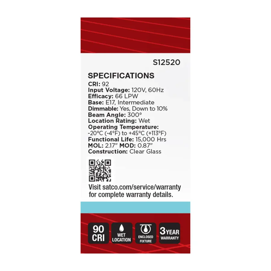 3 Watt T6.5 LED - Intermediate Base - Clear - 4000K CCT - 120 Volt - Image 4