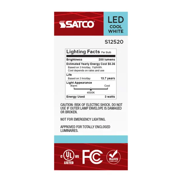 3 Watt T6.5 LED - Intermediate Base - Clear - 4000K CCT - 120 Volt - Image 5