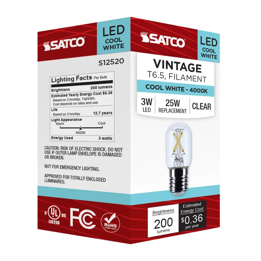 3 Watt T6.5 LED - Intermediate Base - Clear - 4000K CCT - 120 Volt - Image 6