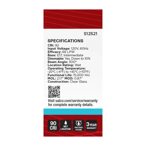 3 Watt T6.5 LED - Intermediate Base - Clear - 5000K CCT - 120 Volt - Image 5