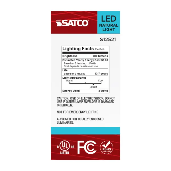 3 Watt T6.5 LED - Intermediate Base - Clear - 5000K CCT - 120 Volt - Image 6