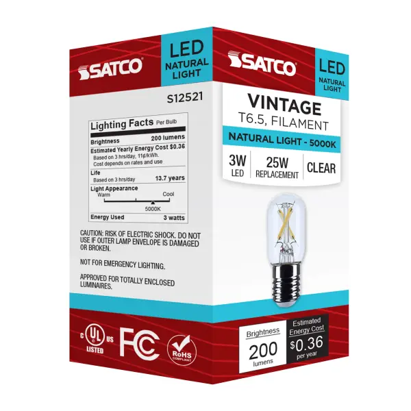 3 Watt T6.5 LED - Intermediate Base - Clear - 5000K CCT - 120 Volt - Image 7