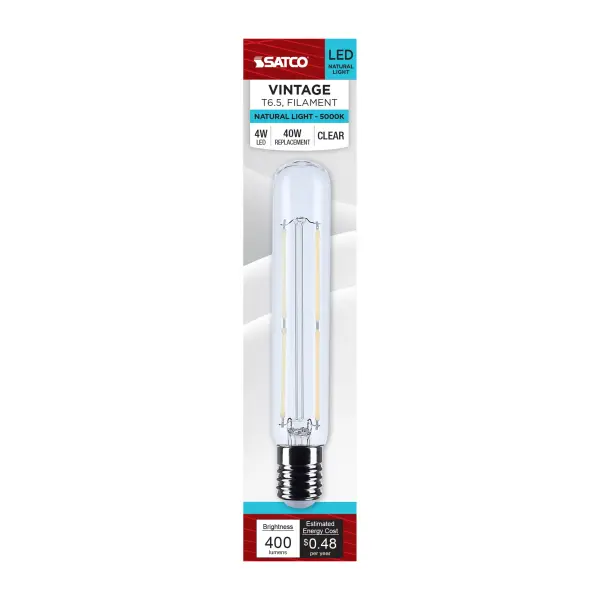 4 Watt T6.5 LED - Intermediate Base - Clear - 5000K CCT - 120 Volt - Image 3