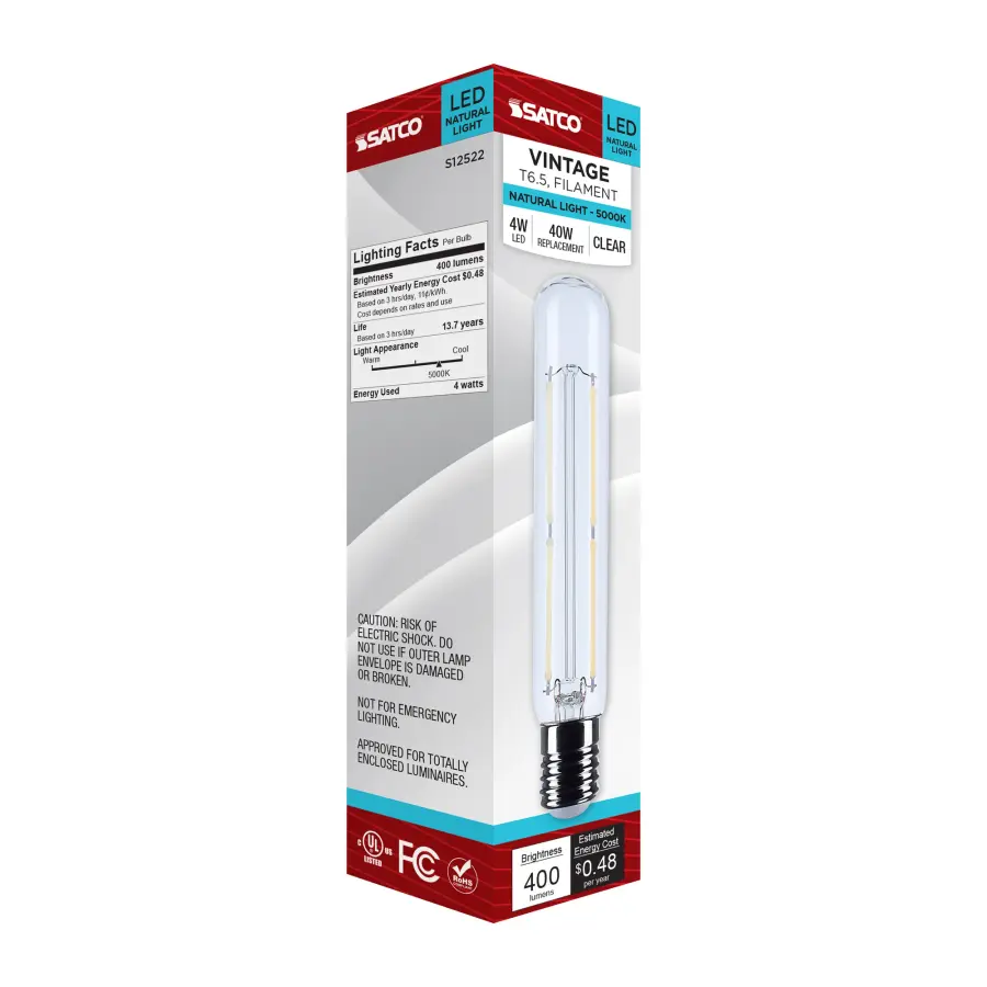 4 Watt T6.5 LED - Intermediate Base - Clear - 5000K CCT - 120 Volt - Image 7