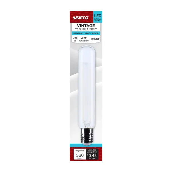 4 Watt T6.5 LED - Intermediate Base - Frost Finish - 5000K CCT - 120 Volt - Image 3