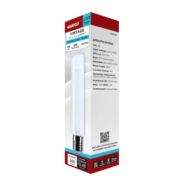 4 Watt T6.5 LED - Intermediate Base - Frost Finish - 5000K CCT - 120 Volt - Image 8