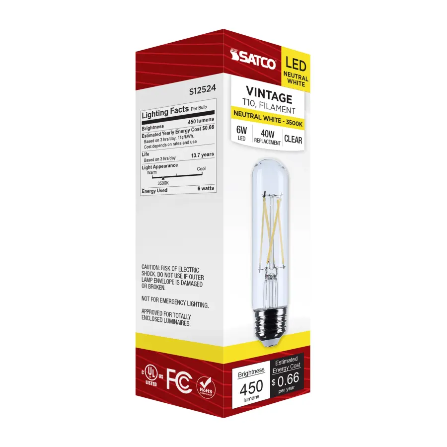 5.5 Watt T10 LED - Medium Base - Clear - 3500K CCT - 120 Volt - Image 6