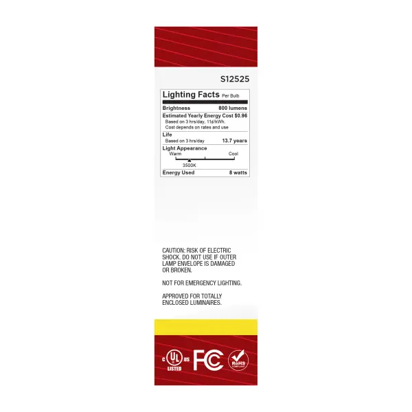 8 Watt T10 LED - Medium Base - Clear - 3500K CCT - 120 Volt - Image 5