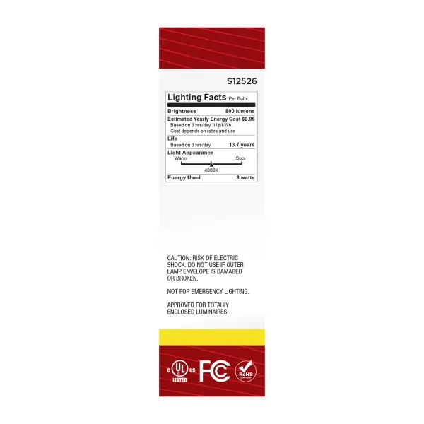 8 Watt T10 LED - Medium Base - Clear - 4000K CCT - 120 Volt - Image 5