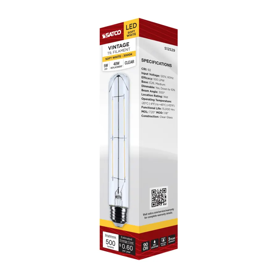 5 Watt T9 LED - Medium Base - Clear - 3000K CCT - 120 Volt - Image 7