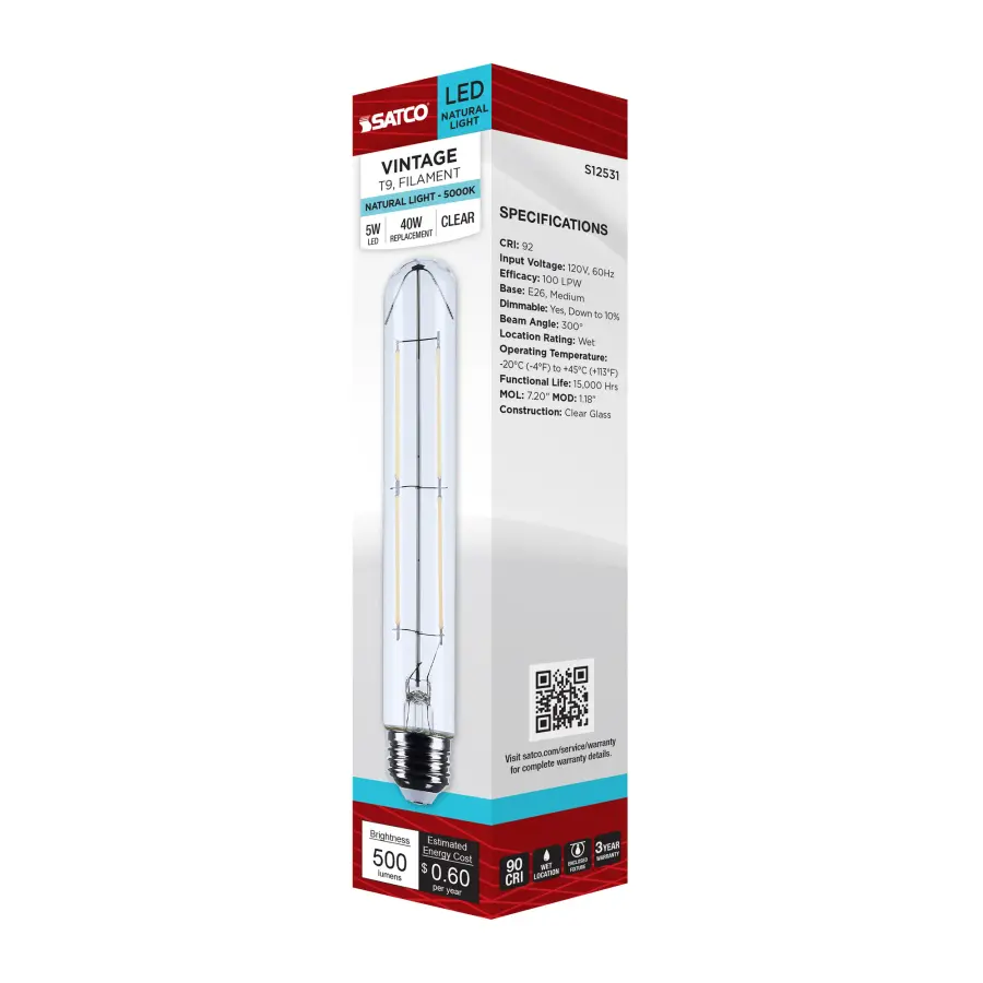 5 Watt T9 LED - Medium Base - Clear - 5000K CCT - 120 Volt - Image 7