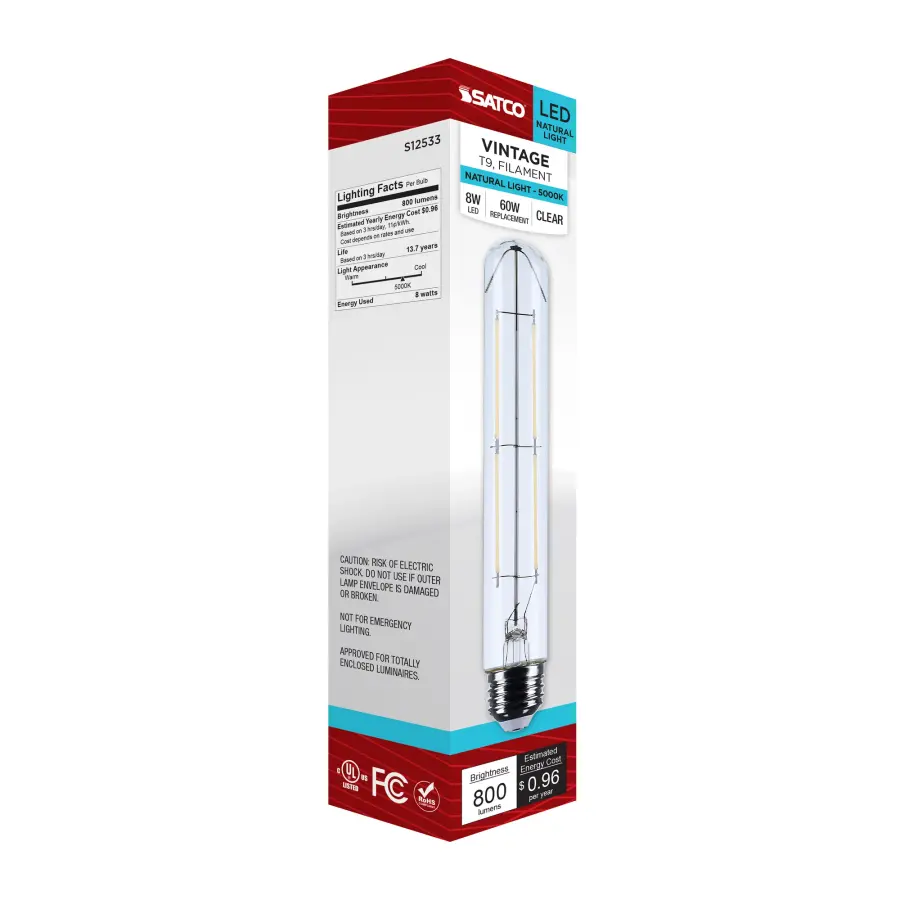 8 Watt T9 LED - Medium Base - Clear - 5000K CCT - 120 Volt - Image 7