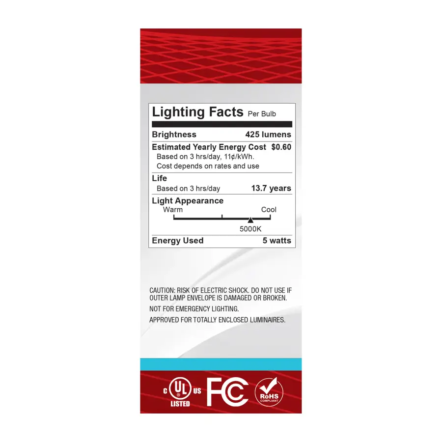 5 Watt ST19 LED - Medium Base - Clear - 5000K CCT - 120 Volt - Image 6