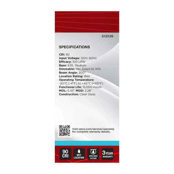 8 Watt ST19 LED - Medium Base - Clear - 5000K CCT - 120 Volt - Image 4