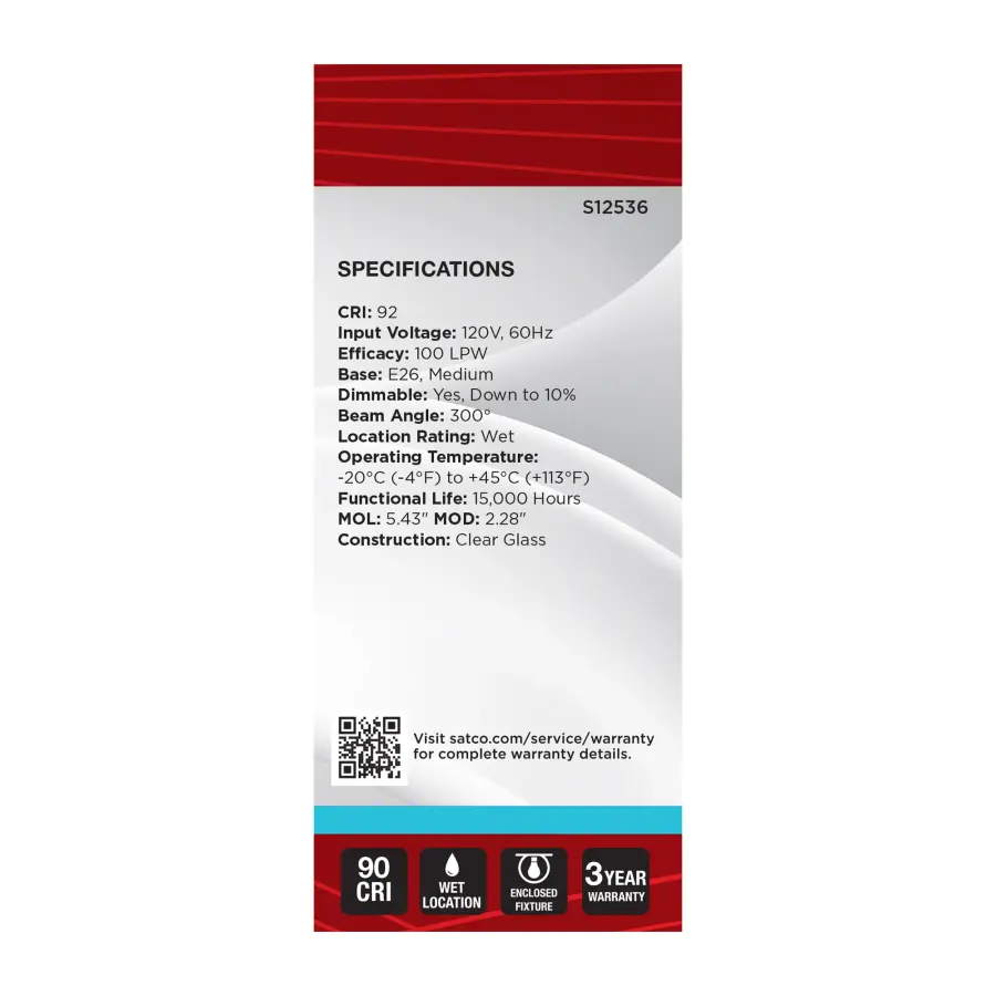 8 Watt ST19 LED - Medium Base - Clear - 5000K CCT - 120 Volt - Image 4