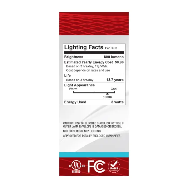 8 Watt ST19 LED - Medium Base - Clear - 5000K CCT - 120 Volt - Image 5