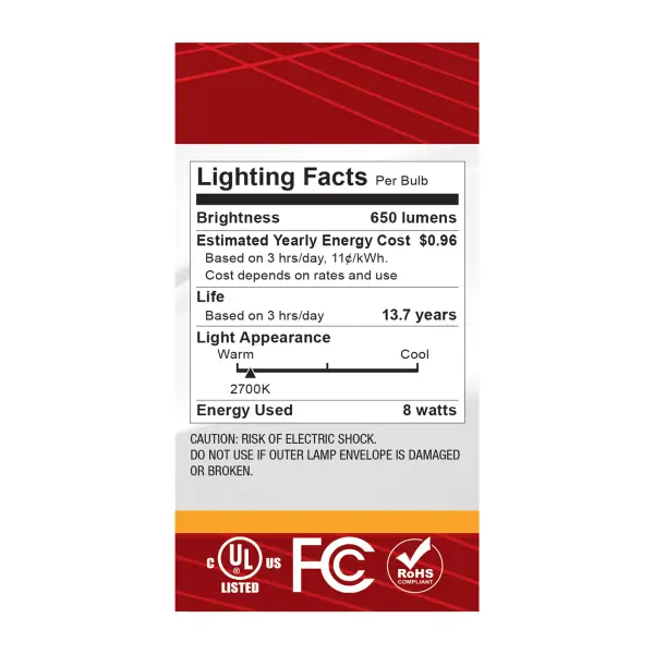 8 Watt A19 LED - Medium Base - 2700K CCT - Silver Crown - 60 Watt Replacement - Image 6