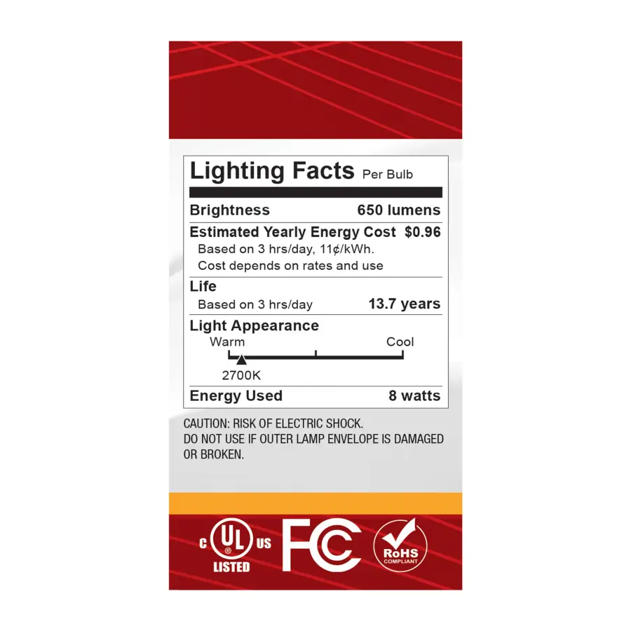 8 Watt A19 LED - Medium Base - 2700K CCT - Silver Crown - 60 Watt Replacement - Image 6