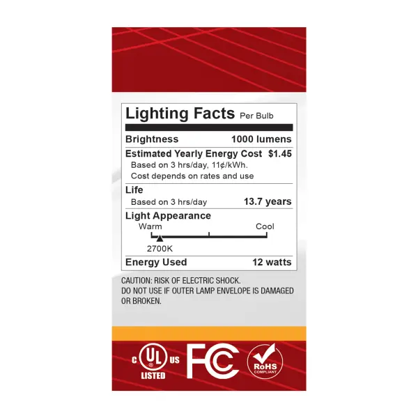 12 Watt A19 LED - Medium Base - 2700K CCT - Silver Crown - 100 Watt Replacement - Image 6