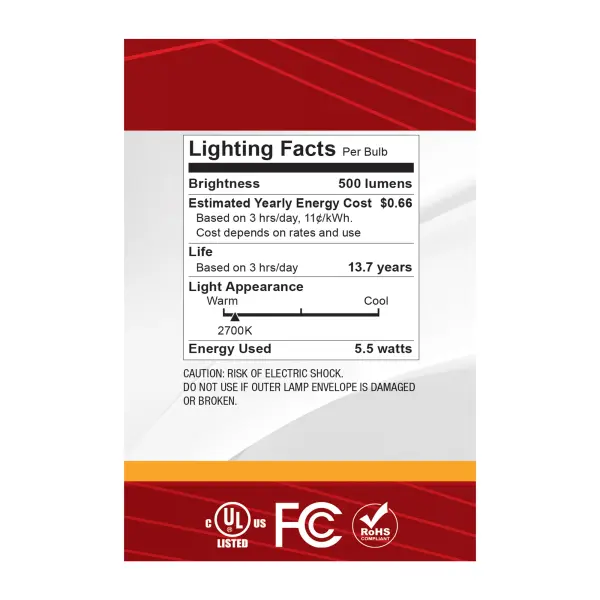 5.5 Watt G25 LED - Medium Base - 2700K CCT - Silver Crown - 60 Watt Replacement - Image 6