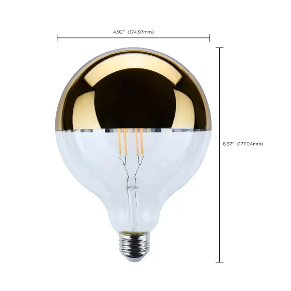 8 Watt G40 LED - Medium Base - 2700K CCT - Gold Crown - 100 Watt Replacement - Image 5