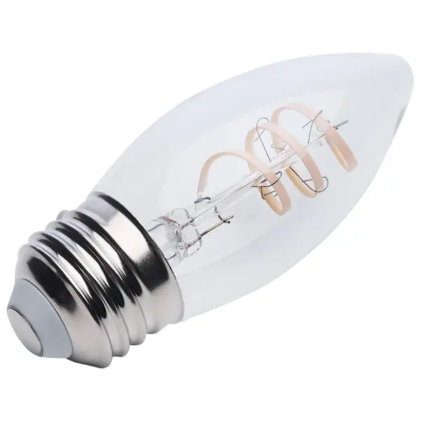 4 Watt B11 LED - Reminiscent - Flex Gray Coil Filament - E26 - 2700K - 120 Volt - Image 3