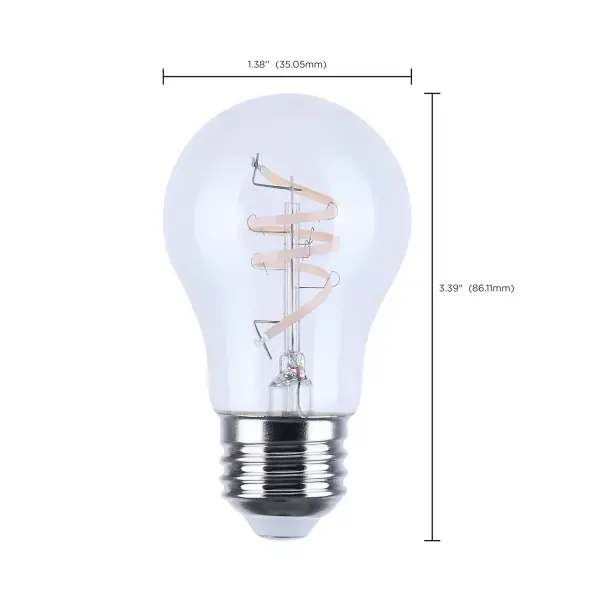 4 Watt A15 LED - Reminiscent - Flex Gray Coil Filament - E26 - 3000K - 120 Volt - Image 11