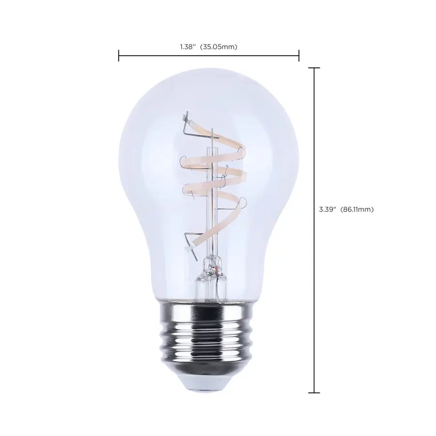 4 Watt A15 LED - Reminiscent - Flex Gray Coil Filament - E26 - 3000K - 120 Volt - Image 11