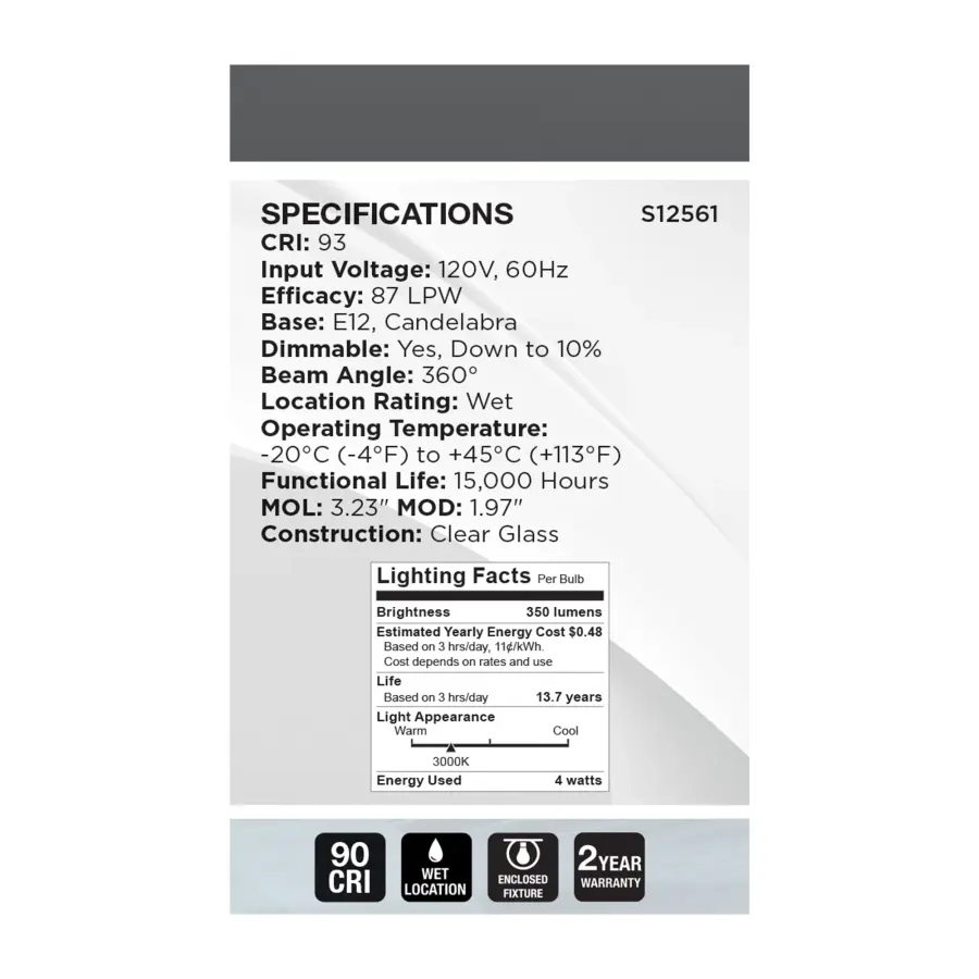 4 Watt G16.5 LED - Reminiscent - Flex Gray Coil Filament - E12 - 3000K - 120 Volt - Image 7