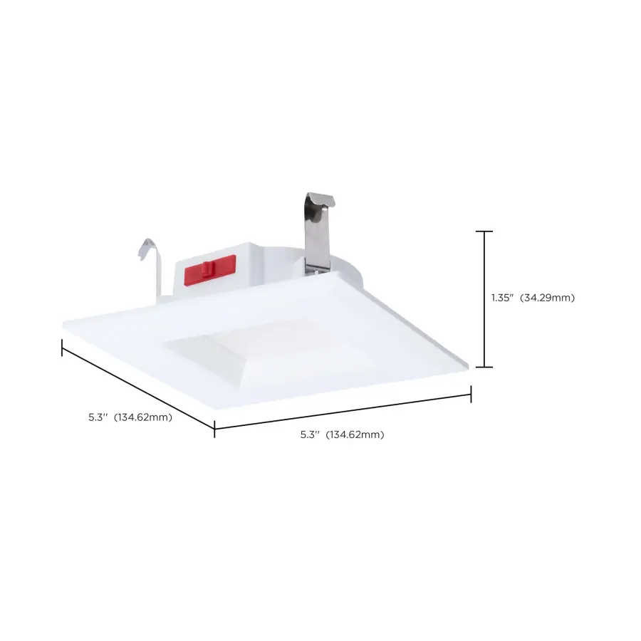 6 Watt LED Downlight Retrofit - 4 Inch - CCT Selectable - Square - White Finish - Image 14