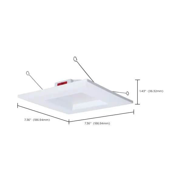 8 Watt LED Downlight Retrofit - 5-6 Inch - CCT Selectable - Square - White Finish - Image 14