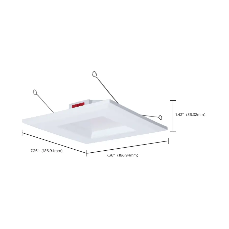 8 Watt LED Downlight Retrofit - 5-6 Inch - CCT Selectable - Square - White Finish - Image 14