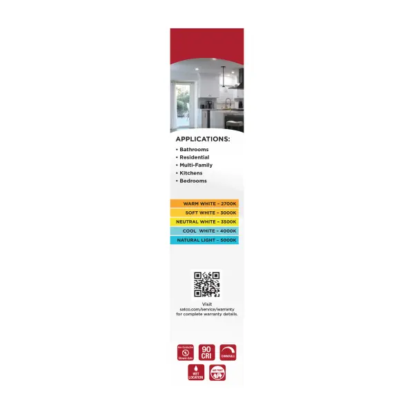 8 Watt LED Downlight Retrofit - 5-6 Inch - CCT Selectable - Square - White Finish - Image 10
