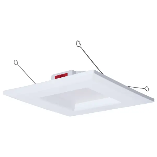 10 Watt LED Downlight Retrofit - 5-6 Inch - CCT Selectable - Square - White Finish - Image 4
