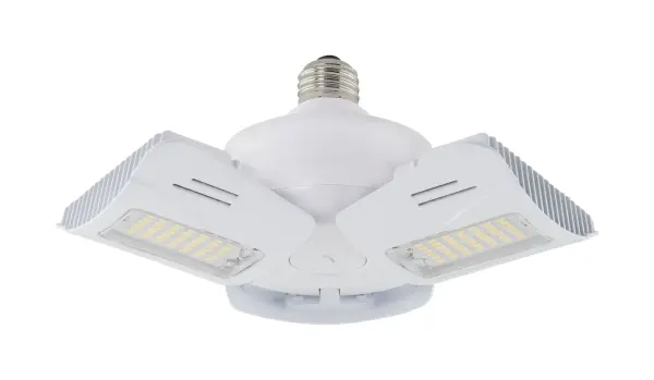 Satco's 60-watt LED utility light offers energy savings and superior light output. This multi-beam utility light is perfect for garages, barns, workshops, or any large open spaces where more illumination is needed. This clear, corncob shaped lamp delivers 50,000 hours of cool white light.