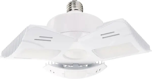 Satco's 60-watt LED utility light offers energy savings and superior light output. This multi-beam utility light is perfect for garages, barns, workshops, or any large open spaces where more illumination is needed. This clear, corncob shaped lamp delivers 50,000 hours of cool white light. - alternate view