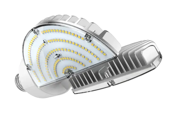 The Hi-Pro 70W LED HID replacement bulb offers warm white light with multiple optional sensors, and a 360 degree beam spread. The lamp features dimmability with optional control modules, built-in surge Protection and a Mogul extended base. With a high lumen count, this lamp provides superior outdoor illumination. - alternate view