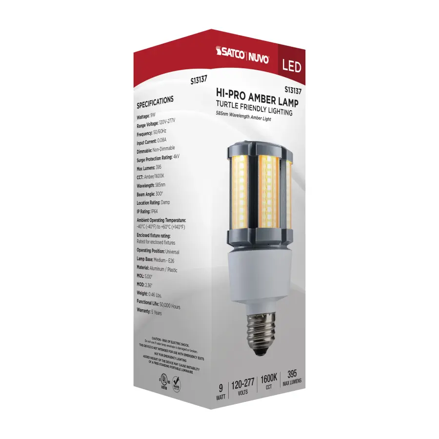 9 Watt - 1600K - Turtle Friendly 585Nm Amber Corncob - Image 13