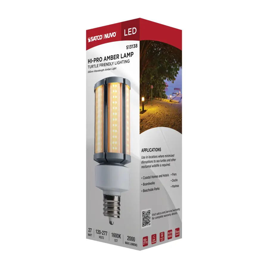 27 Watt - 1600K - Turtle Friendly 585Nm Amber Corncob - Image 12