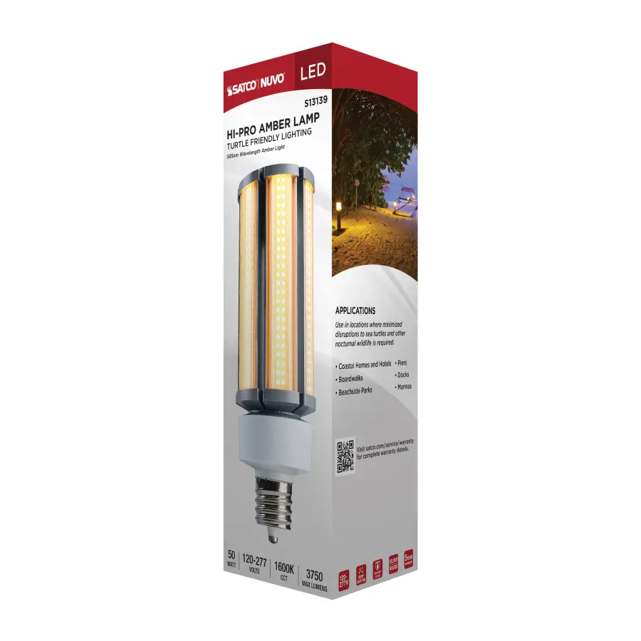 50 Watt - 1600K - Turtle Friendly 585Nm Amber Corncob - Image 12