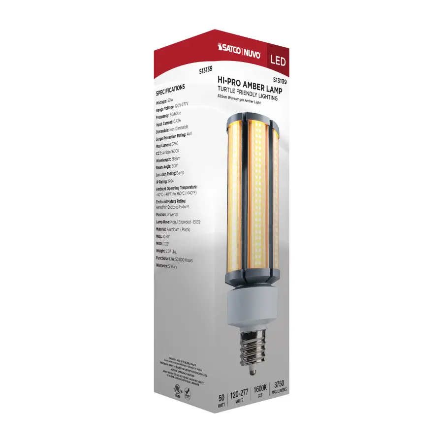 50 Watt - 1600K - Turtle Friendly 585Nm Amber Corncob - Image 13