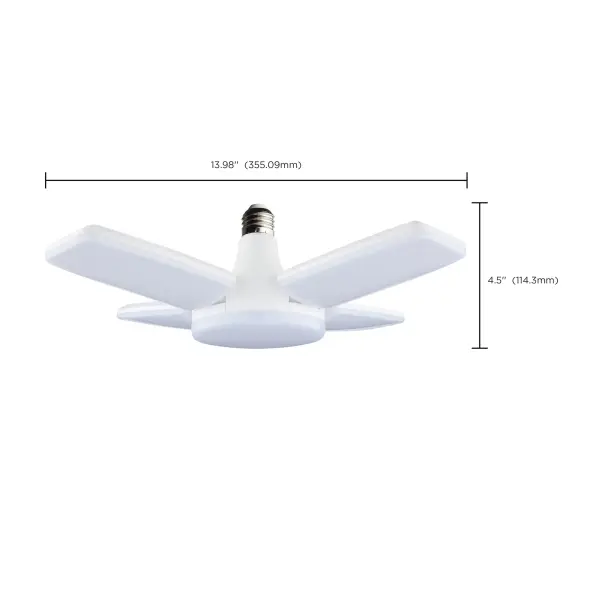 60 Watt LED Multi-Beam Utility/Garage Lamp - 5000K Natural Light - White Finish - 120 Volt - Image 7