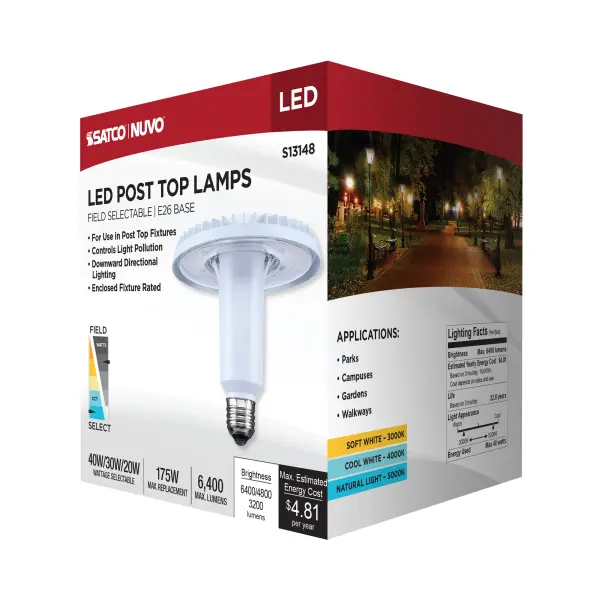 40/30/20 Watt LED HID Replacement - 3K/4K/5K CCT Selectable - Ballast Bypass - Medium Base - 120-277 Range Voltage - Image 17