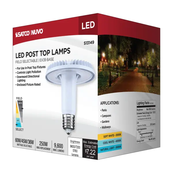 60/45/36 Watt LED HID Replacement - 3K/4K/5K CCT Selectable - Ballast Bypass - Extended Mogul Base - 120-277 Range Voltage - Image 17