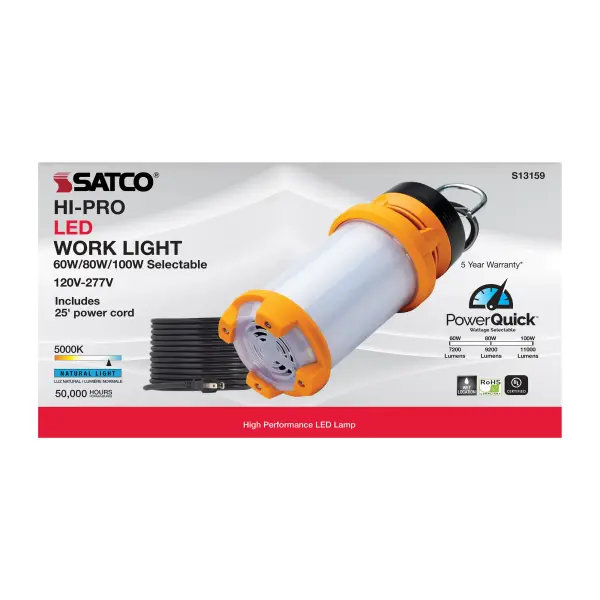 60/80/100 Wattage selectable LED Hi-lumen temporary lamp - 5000K - 120-277 Volt - Image 16