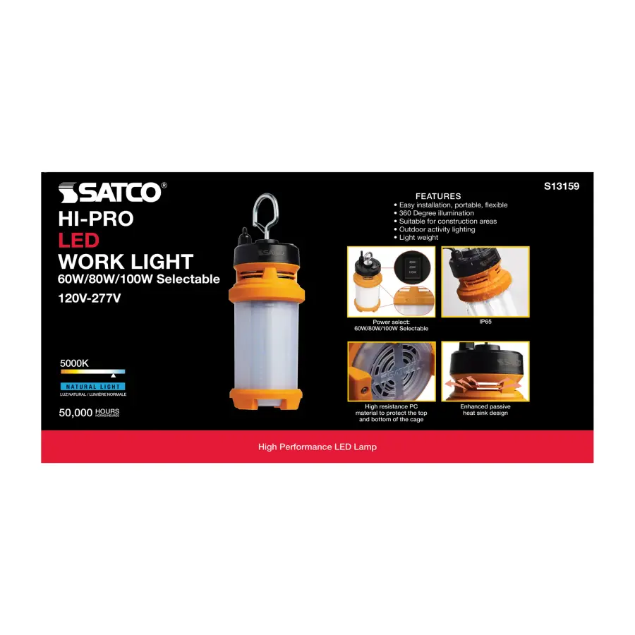 60/80/100 Wattage selectable LED Hi-lumen temporary lamp - 5000K - 120-277 Volt - Image 17